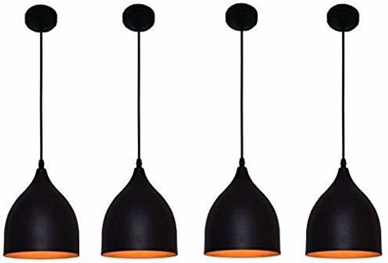 LUMINA PLUS LED LIGHTING Metal E26/E27 Pendant Ceiling Hanging Lights Lamp (Black) Size: 23 * 17 * 17cm -Set of 4 Pendant Lamp Ceiling Lamp(Black)