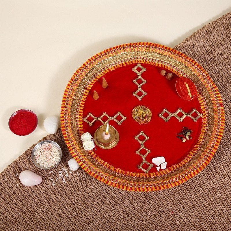 Anil Rakhi Pooja Thali:Kit Stainless Steel(Multicolor)