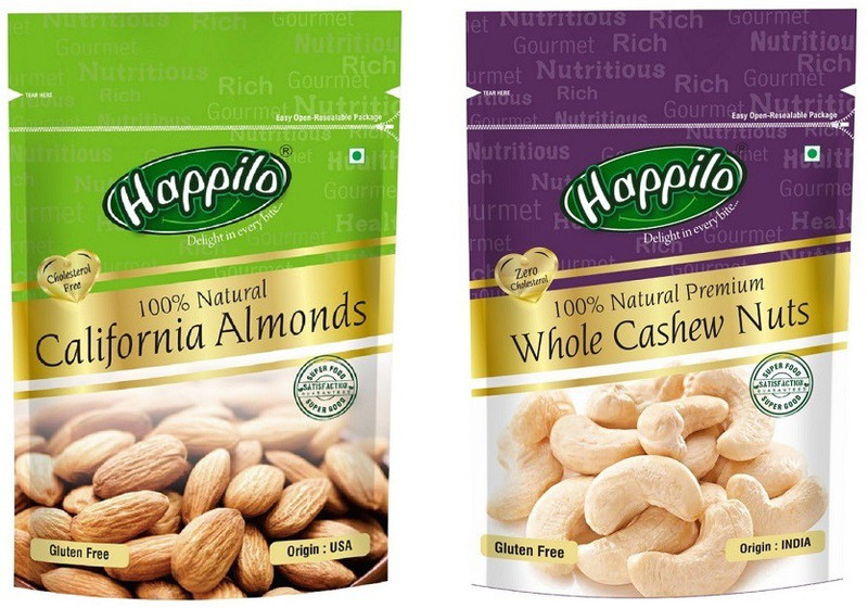Happilo 100% Natural Cashews, Almonds