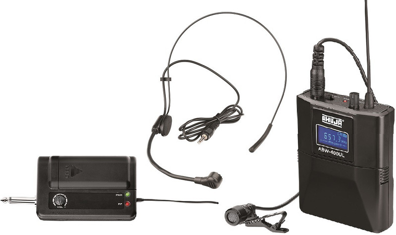 Ahuja ABW 400UL Portable Wireless Collar/Head Mic for YouTubers, Online Classes and Speakers Microphone