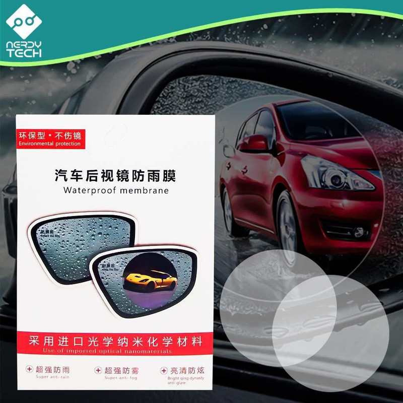 YuNiesto Car Rear View Waterproof, Anti fog, Scratch Resistant (Transparent) Car Mirror Rain Blocker(Blue)