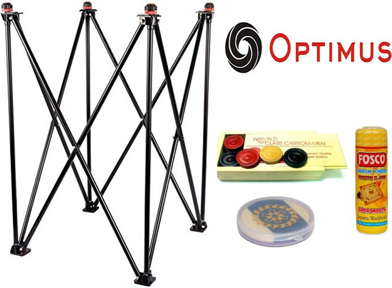 Optimus ® Carrom Board Stand(Adjustable)Coins Disco Powder 1 Striker For-All Size Carrom Carrom Pawns(Pack of 24)