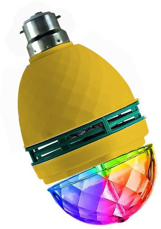 Sulfur Best Quality Multi Colour LED Light Crystal Rotating Bulb Magic Disco LED Light,LED Rotating Bulb Light Night Lamp for Party/Home Decoration Single Disco Ball(Ball Diameter: 2.6 cm)