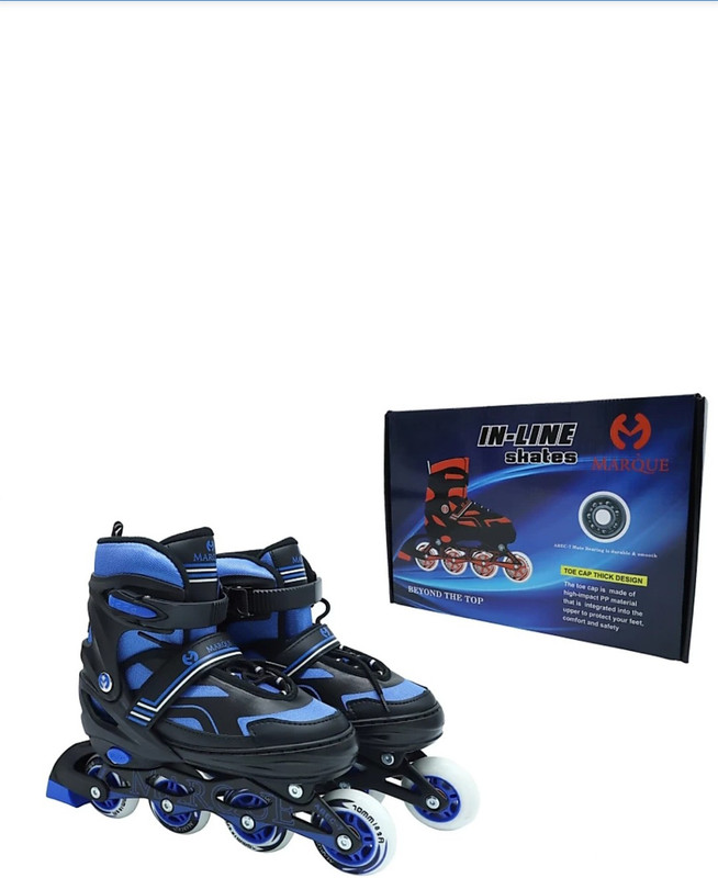 SQUADD Inline Skates Indoor And Outdoor Adjustable Size Rpller Shoes In-line Adults Size 7 UK - 9 UK(Adjustable, Advanced, Recreational, Intermediate, Multicolor)