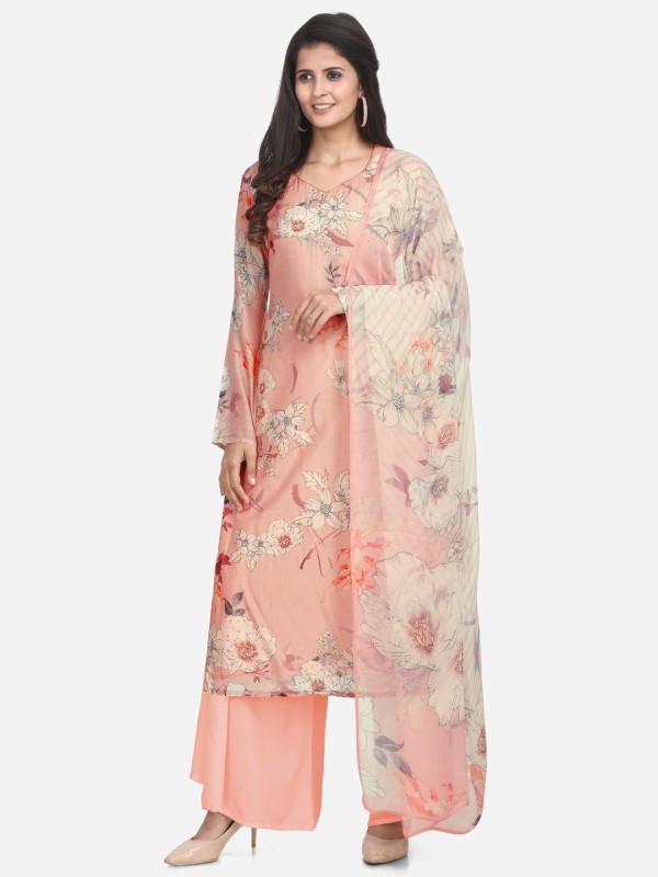 JANSI Silk Printed Salwar Suit Material(Unstitched)