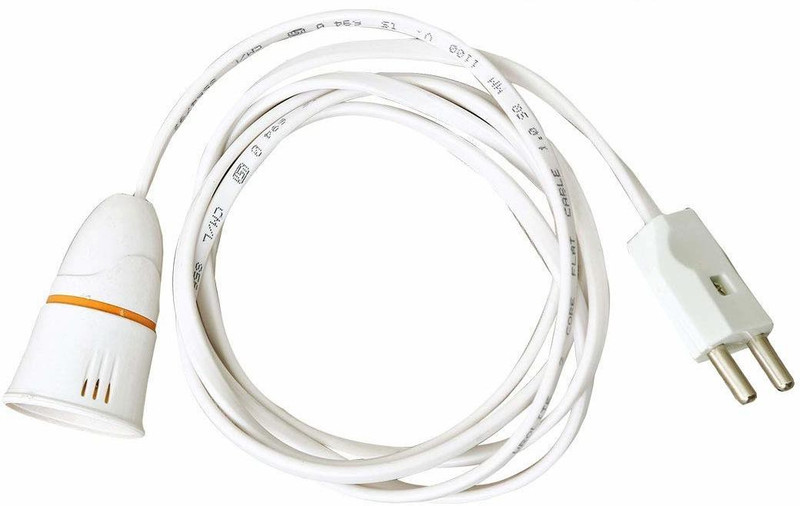 Hiru Bulb Holder with Extension Cable, Bulb Holder with Flexible Wire & 2-Pin Plug for Multipurpose for Festive Decorations. Copper Light Socket(Pack of 1)