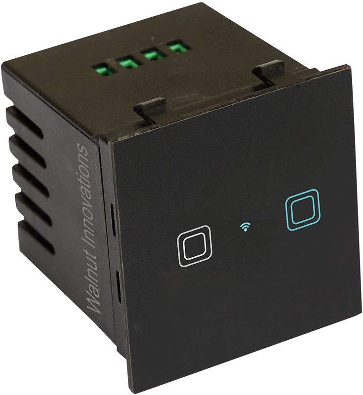 Walnut Innovations 15 Amp - 2 Switch Smart WiFi Touch Switch | Compatible with Alexa,Google Home,Samsung(Black)