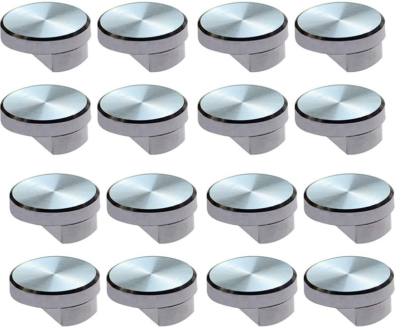 ATLANTIC Fully Brass Half Round Mirror Glass Bracket Holder 12mm | Chrome Finish | Wall Mounted | Pack of 8 Piece Brass Glass Holder