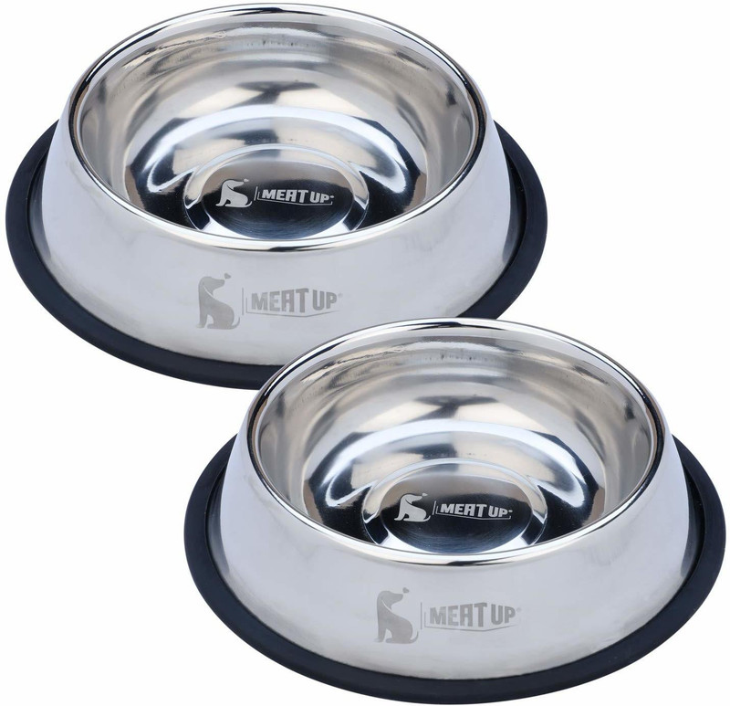 Hanu Dog Feeding Bowl Round Stainless Steel Pet Bowl(700 ml Steel)