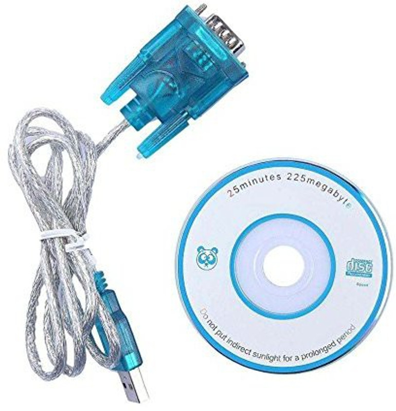 HexaGear USB to RS232 Serial PDA 9 pin DB9 Cable Converter USB Adapter used to connect monitor, laptop, computer (Blue) USB Adapter(Blue)