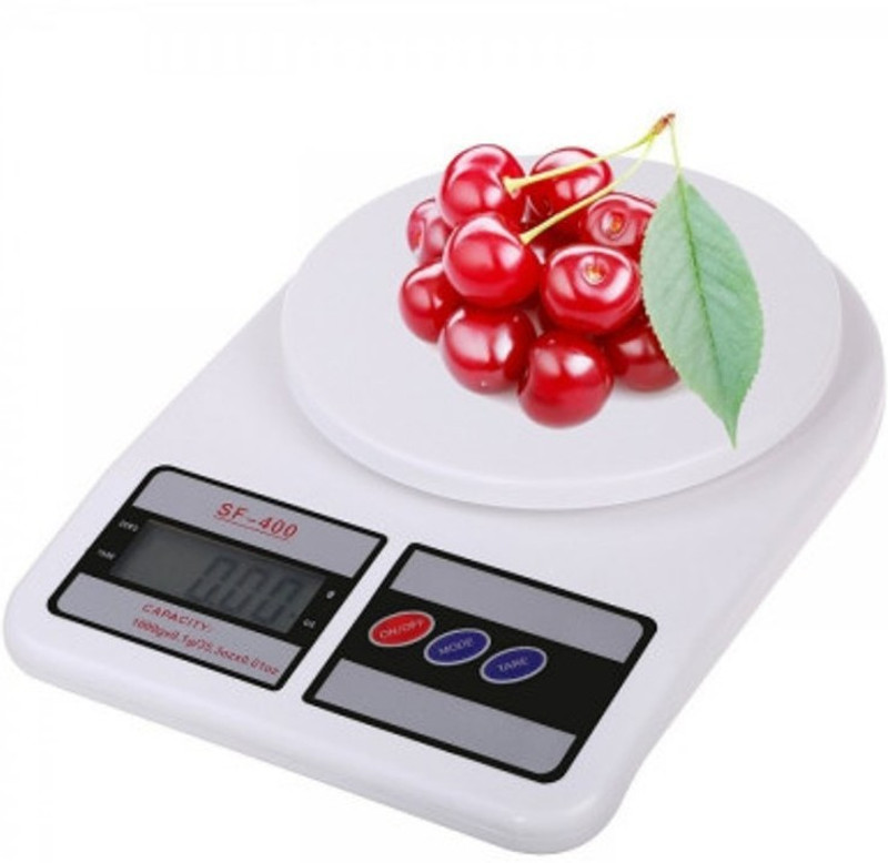 FULKIZA Electronic Digital Kitchen Weight Machine Capacity 10Kg Multipurpose Sf400a Weighing Scale(White)