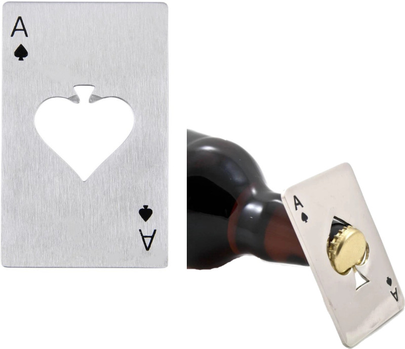 PRO365 A013 Silver Ace Card Casino Poker Bottle Opener(Pack of 1)