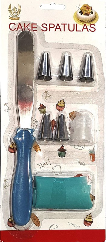 S.B. ANJALI Cake Decorating Set Frosting Icing Piping Bag Tips with Steel Nozzles Reusable and Washable -5 Piece & 1 Spatula Cake Decorating Set Frosting Icing Piping Bag Tips with Steel Nozzles Reusable and Washable -5 Piece & 1 Spatula Kitchen Tool Set(Baking Tools, Spatula)