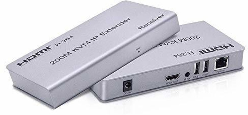 Tobo TV-out Cable 200m HDMI USB Extender RJ45 IP Network KVM Over IP Extender TD-434H(Black, For TV)