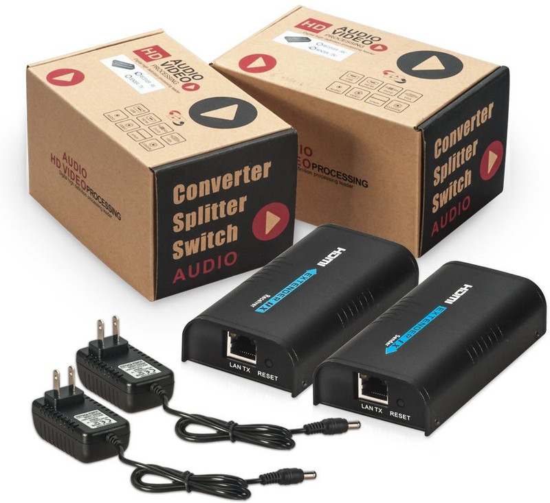 Tobo TV-out Cable Extender Matcis HDMI Signal Extenders Over CAT 5e 6 UTP STP TD-468H(Black, For TV)