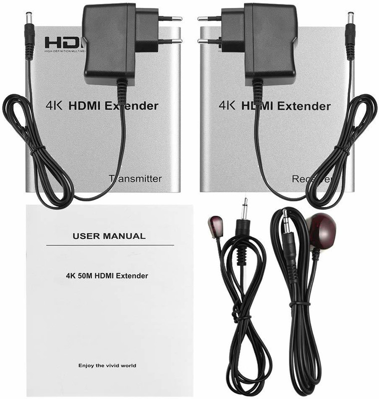 Tobo  TV-out Cable HDMI 2.0 4K HDMI Extender Up to 60M by cat6/7 Cable with IR Amplifier a1 TD-459H(Black, For TV)