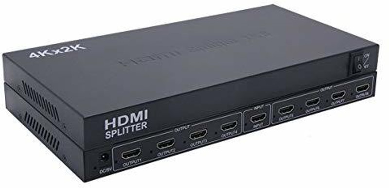 Tobo TV-out Cable 4K 1x8 HDMI Splitter 1 in 8 HDMI Splitter Audio Video Distributor Box TD-482H(Black, For TV)