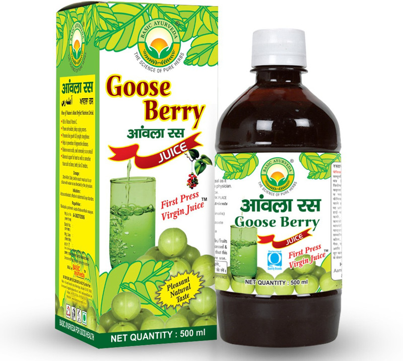 Basic Ayurveda Goose Berry Juice(Amla Ras) | 100% Organic Natural Herbal Juice Sports Drink(500 ml, gooseberry Flavored)