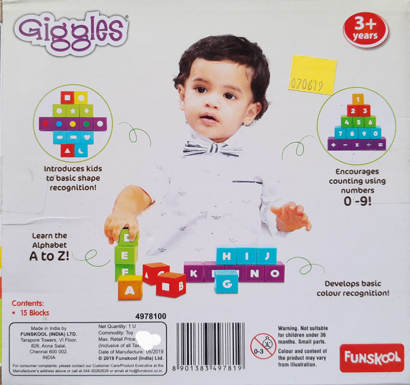FUNSKOOL LEARNING BLOCKS , EDUCATIONAL TOY FOR KIDS(Multicolor)