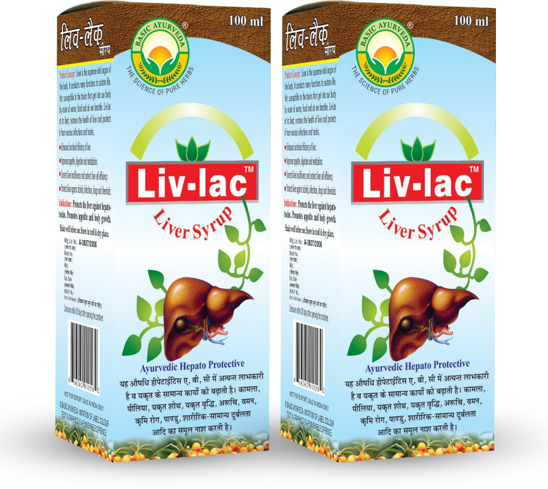 Basic Ayurveda Liv- Lac Liver Syrup Pack of 2(Pack of 2, 100)
