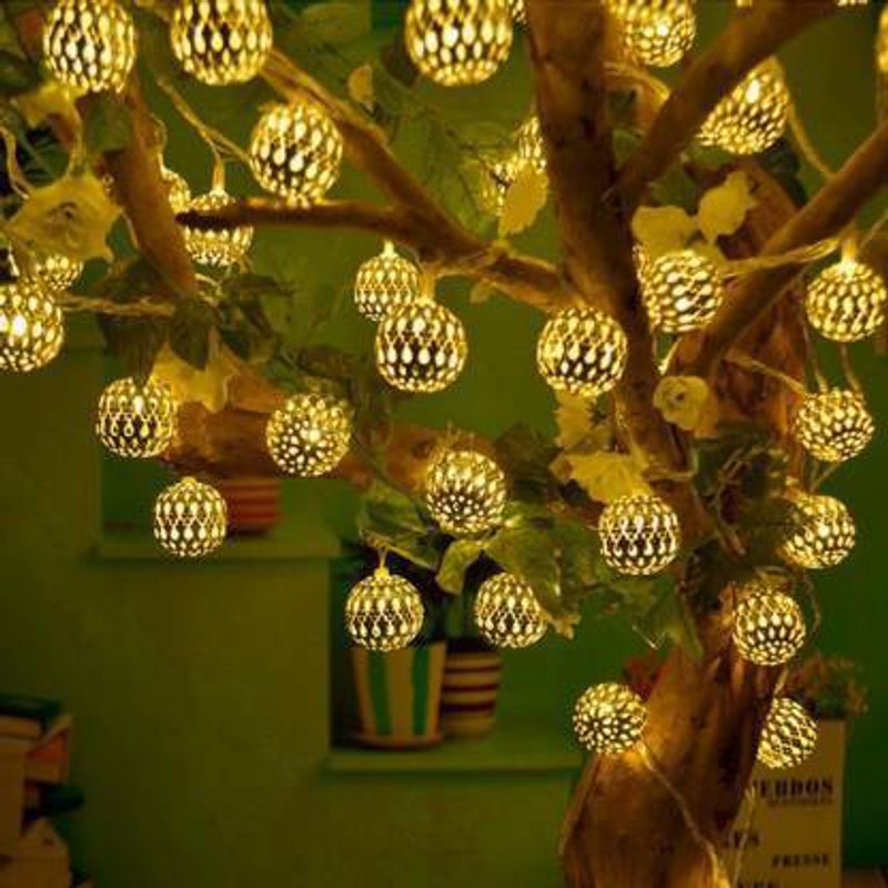 saluna Metal Balls Decorative String Lights Chain Carbon Steel Light Hanging Chain Rod