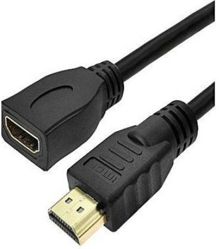 Fangtooth TV-out Cable Male To Female HDMI Cable Connector Extension for LAPTOP/ TV/ GAMING CONSOLES/ CAMERA/ PROJECTORS 0.8 METER(Black, For TV)