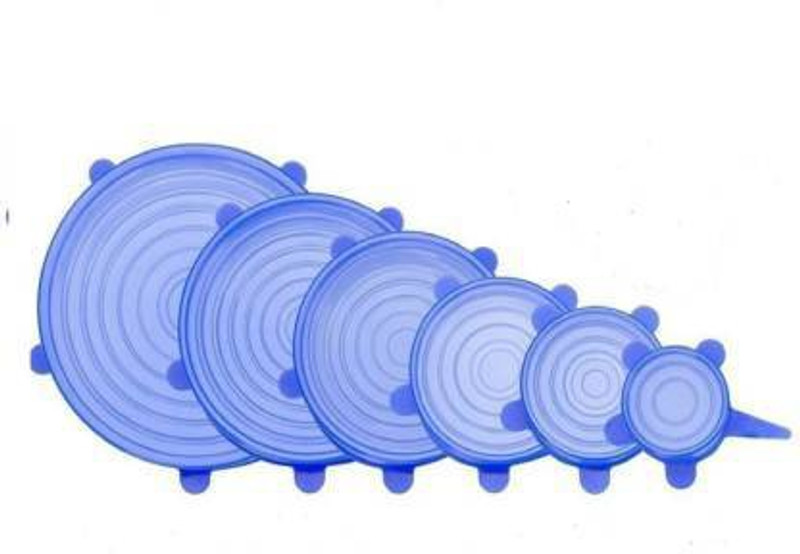 CAPTIVE VENTURES Silicon lids for containers 2.6 inch, 3.8 inch, 4.5 inch, 5.7 inch, 6.5 inch, 8.3 inch Lid Set, Pack of 6(Silicone)