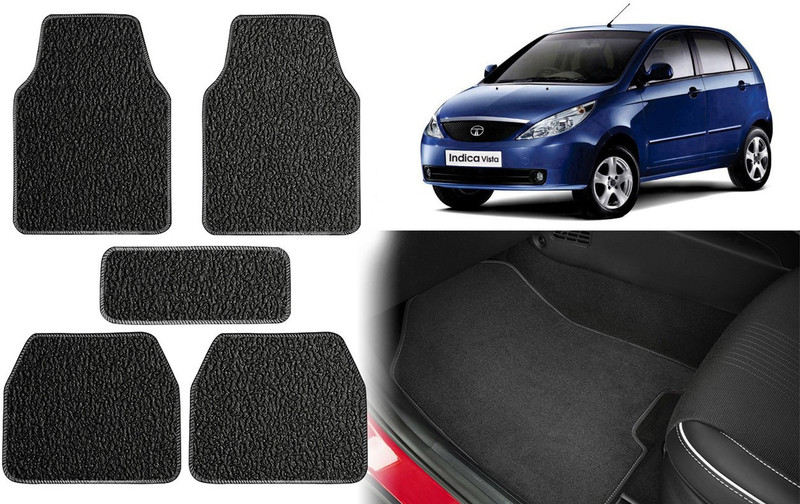 Selifuar PVC, Rubber Standard Mat For  Tata Indica Vista(Black, White)