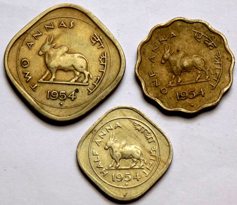 Hariom 1954 - BULL SET COINS Modern Coin Collection(3 Coins)