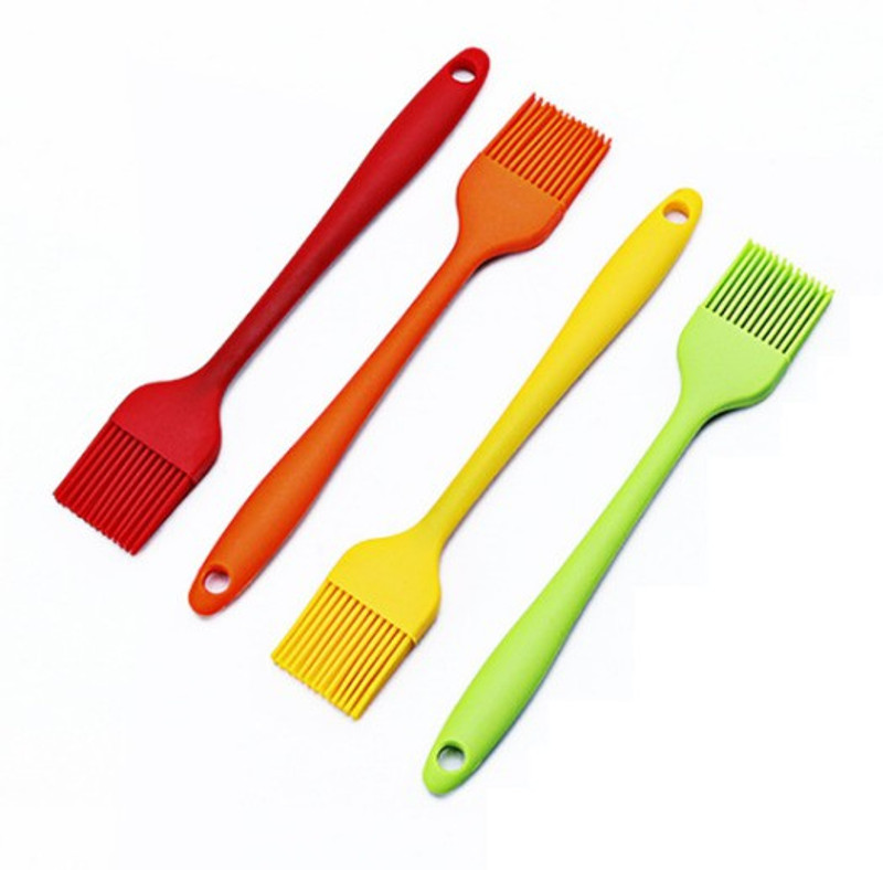 KitchenFest Full Silicone 21 cm Long, [Combo of 3] Non-Sticky Cooking Oil Brush Reusable Pastry Brush, Silicone Flat Pastry Brush(Pack of 3)