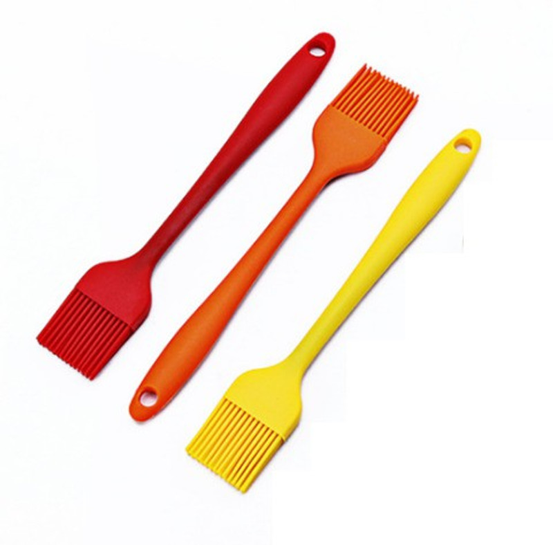 KitchenFest [Set of 3] 21 cm Long, Silicone Durable Easy Use Kitchen Oil Cooking Brush for Tandoor, BBQ Etc | Brush for Oil in Kitchen | Cooking Oil Brush for Kitchen | Silicone Flat Pastry Brush(Pack of 3)