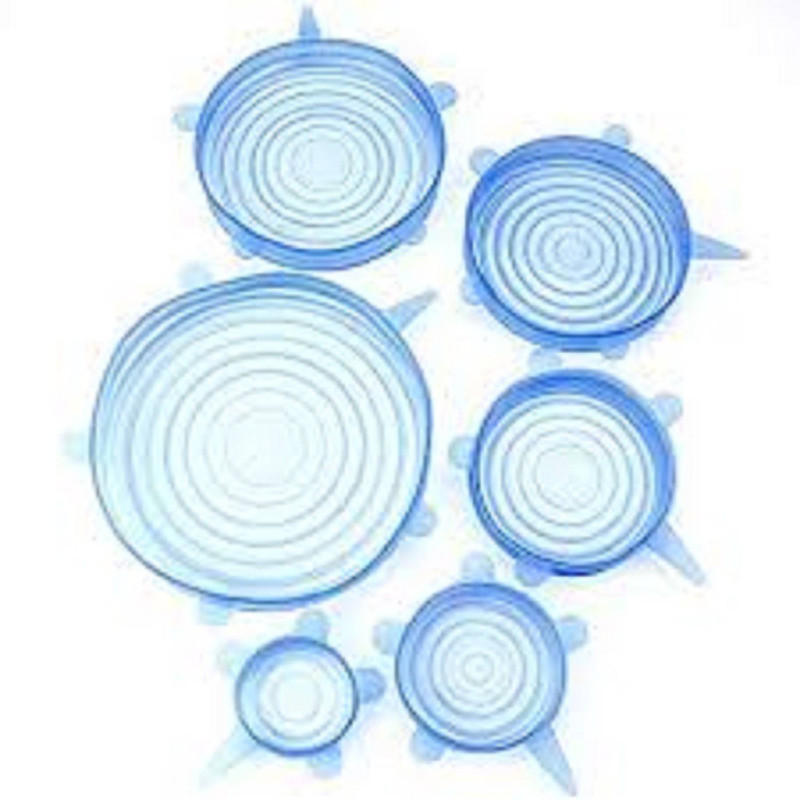 MOJ Premium Silicone Stretch Lids Set of 6 2.6 inch, 3.8 inch, 4.5 inch, 5.8 inch, 6.5 inch, 8.3 inch Lid Set, Pack of 6(Silicone)