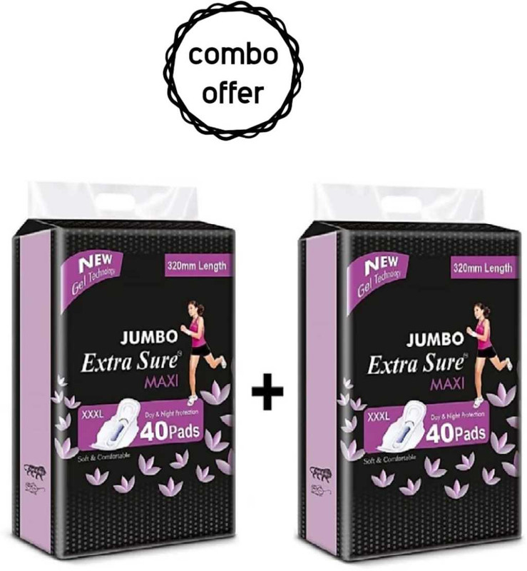 Extra Sure sanitiry pad comfortable & with wings Sanitary Pad(Pack of 100)