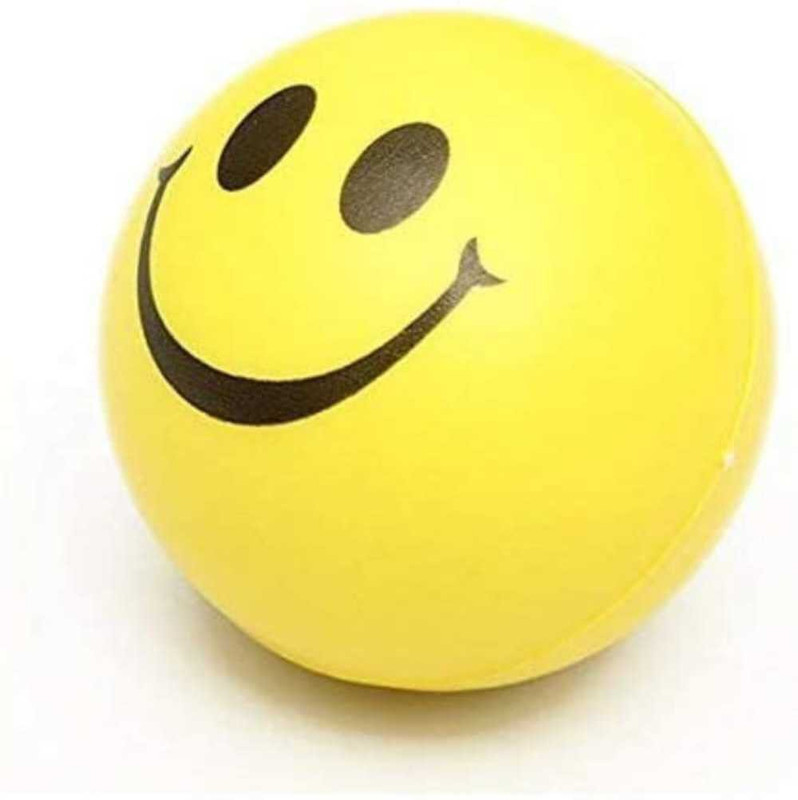World Wide Villa SMILEY BALLS FOR STRESS RELIEF PACK OF SINGLE  - 3.5 inch(Yellow)