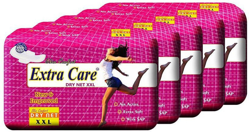 Extra Care ExtraCare Dry Net XXL 7 Sanitary Pads ( Pack of 5 ) Sanitary Pad(Pack of 5)