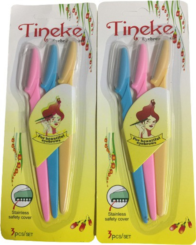 FENNEC MART Eyebrow Facial Hair Remover , Neck, Upper Lips as well as Unnecessary Hairs Elsewhere Shaping Trimmer Shaper Shaver Razor Tool. stainless steel eyebrow knife / eyebrow trimmer ( Set of 3 Pcs ), Women(Pack of 3)
