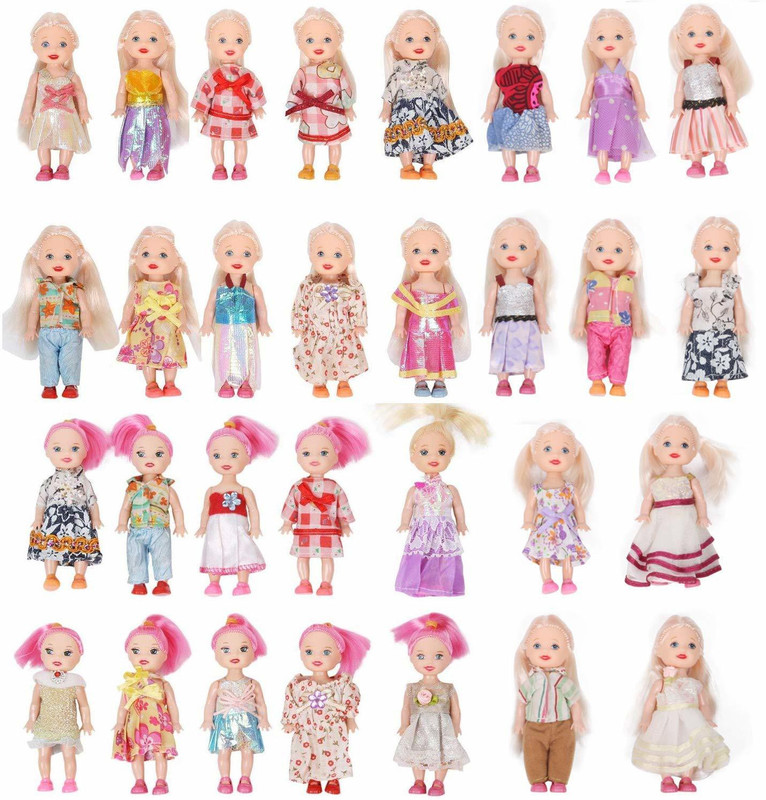 MON N MOL TOY Mini Doll with Colorful Clothes Costume(Pack of 10 Doll )(Multicolor)