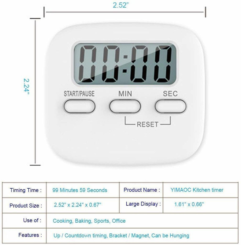 nunki trend Digital Timer With Loud Alarm, Magnetic Back And Stand For All Purposes Digital Kitchen Timer