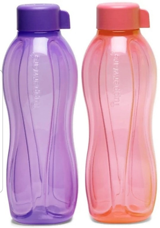 TUPPERWARE aquasafe bottle 1000 ml Plastic Bottle(Pack of 2, Purple, Pink)