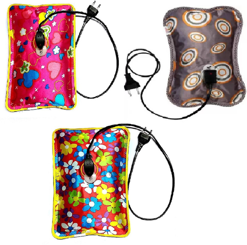 Pishon Heating Pad Packs 3 pcs hot water bag 1000 ml Hot Water Bag(Red Blue Green pink Mix)