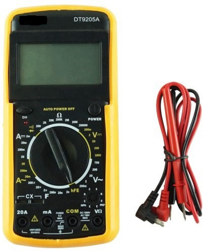 TheNextStore DT9205A Digital Multimeter Capacitance MultiMeter With Probes For Measuring AC/DC Voltage, Current, Resistance and Continuity (9205) Digital Multimeter(2000 Counts)