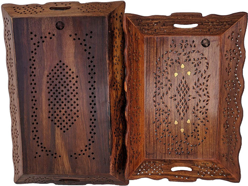 ARTANDCRAFTINDIA Tray| Serving Tray| Multipurpose Tray| Tray set of 2| Office Tray| Plate | Kitchen Tray| Tray set| Tray wooden| Gift item Tray| Tray set of 3 Tray(Pack of 3)