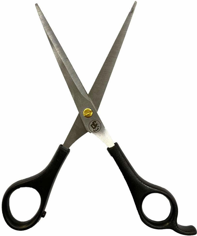 Bella Faccia Moustache/Beard/Eyebrow/Nose Hair Trimming Scissor for Men and Women Professional Stainless Steel Salon Barber Scissor For Multipurpose Use Scissors(Set of 1, Steel, Black)
