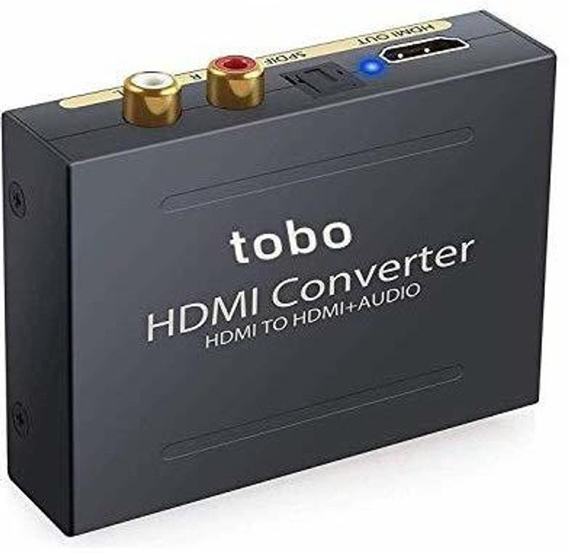 Tobo TV-out Cable HDMI to HDMI Audio Extractor SPDIF + RCA L/R(Grey, For TV)
