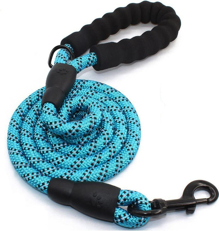 PetVogue 4FT Strong Dog Rope Leash with Comfortable Padded Handle and Highly Reflective Threads for Medium and Large Dogs 122 cm Dog Cord Leash(Blue)