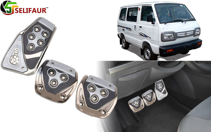 Selifaur P4S221 - 3 Pcs Silver Non-Slip Manual Car Pedals kit Pad Covers Set Car Pedal