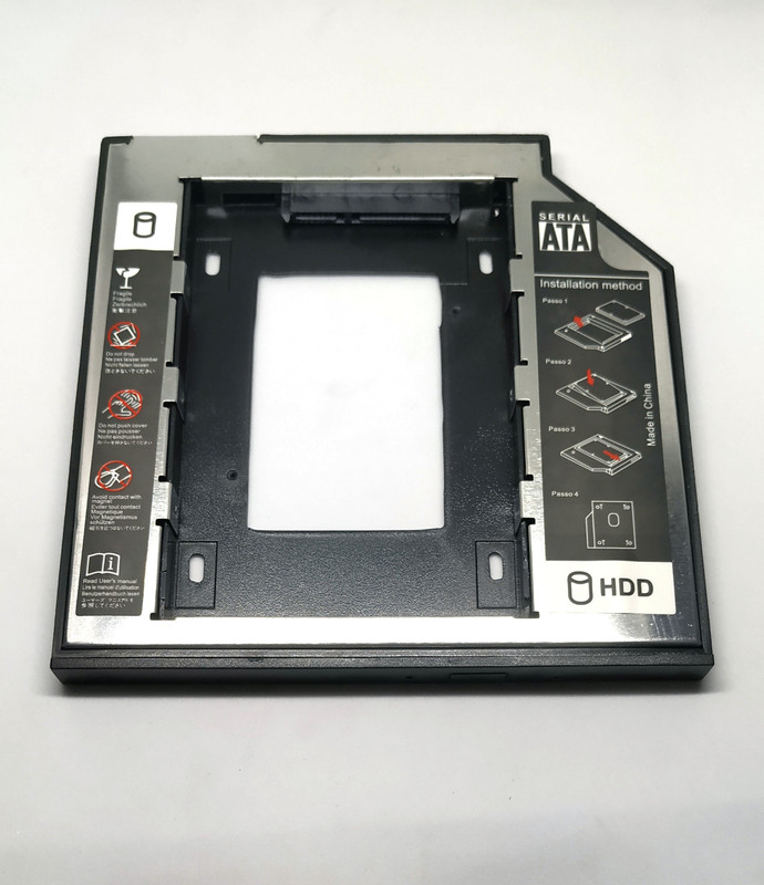 RSR Infosolutions Universal SATA to SATA 2nd Hard Drives Caddy Drive Slot (9.5 mm) 2.5 inch internal hard drive enclosure/hard disk caddy(For laptop, Black)