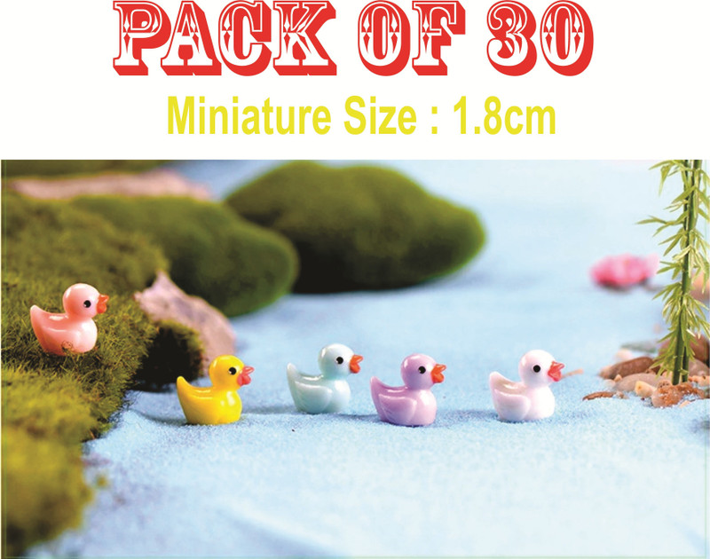 Chocozone Pack of 30 Cute Duck Miniatures Garden Decoration Gifts Home Decor Garden Decor(Multicolor)