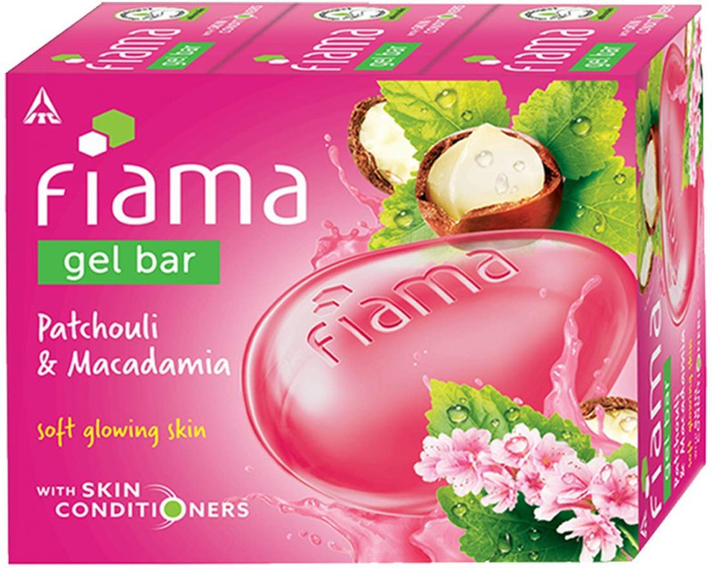 FIAMA Patchouli & Macadamia Soap Gel Bathing Bar, for Moisturized & Radiant Skin(3 x 125 g)