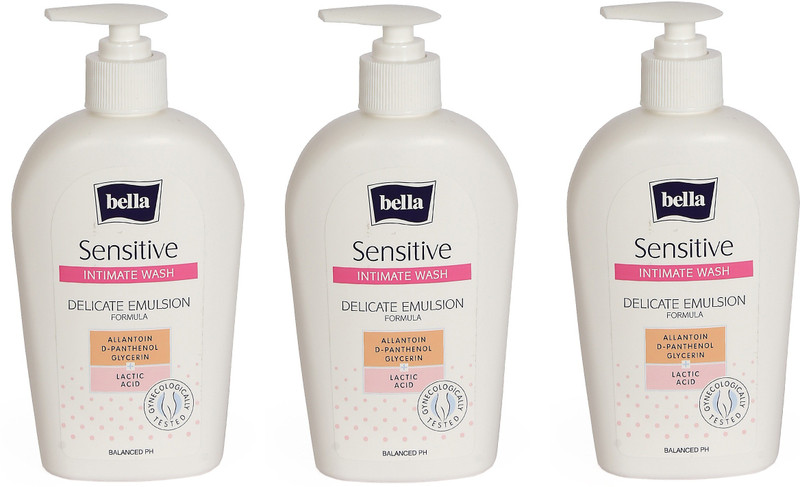 Bella Intimate Wash Sensitive 300 ML (Pack of 3) Intimate Wash(900 ml)